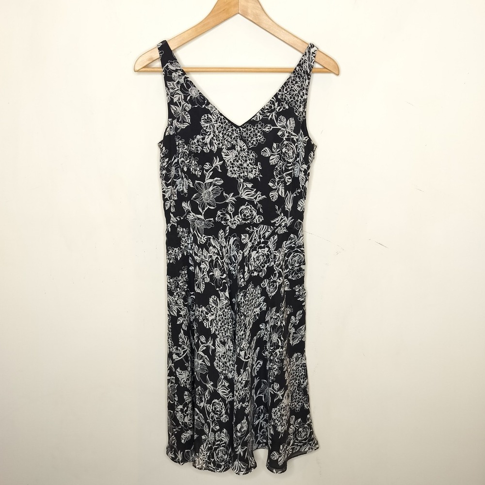 Ann Taylor LOFT Silk Floral Chiffon Dress‎